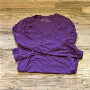 Eddie Bauer Rich Purple Cotton Top